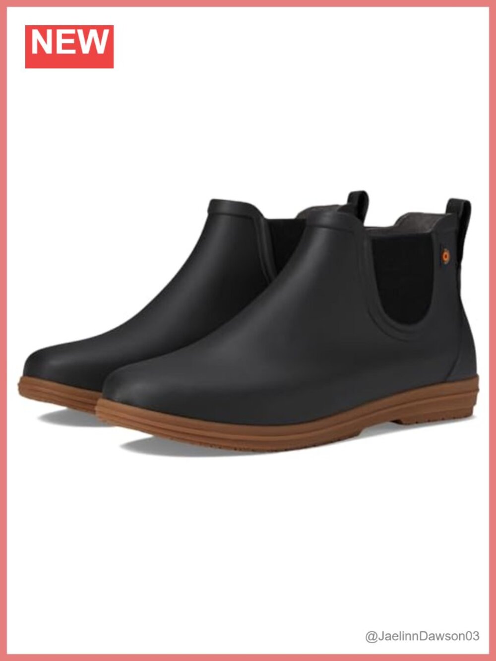 Chelsea Rain Boots Rubbe Waterproof Pull-On Ankle Booties